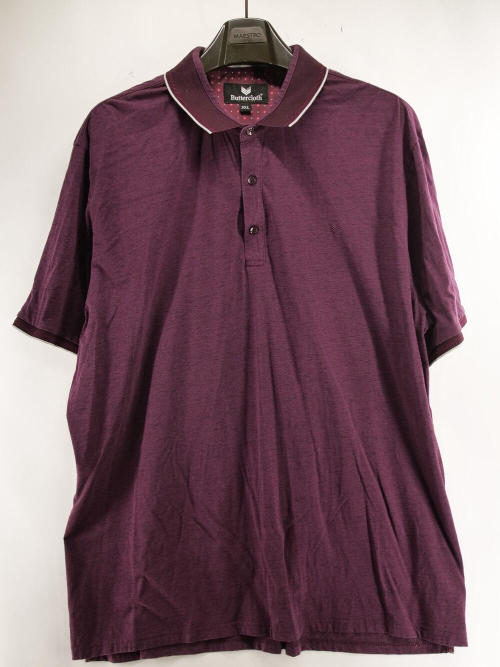 Buttercloth Polo Shirt Mens 3XL XXXL Burgundy Red Mint Fiber Infused Golf